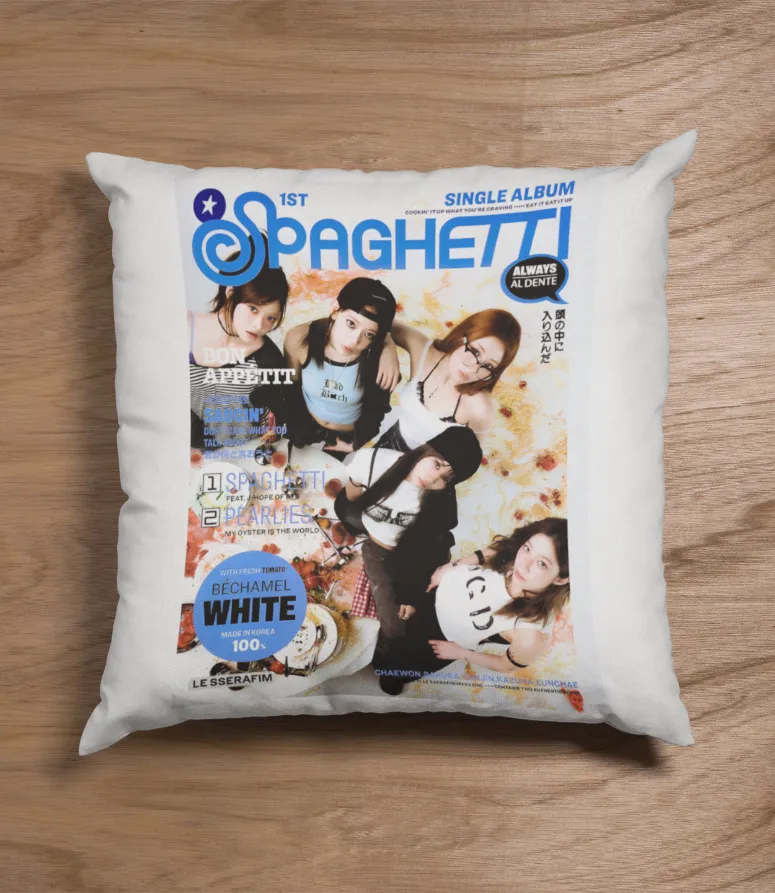 Le Sserafim Spaghetti Magazine Pillow Case #1 - Image 2